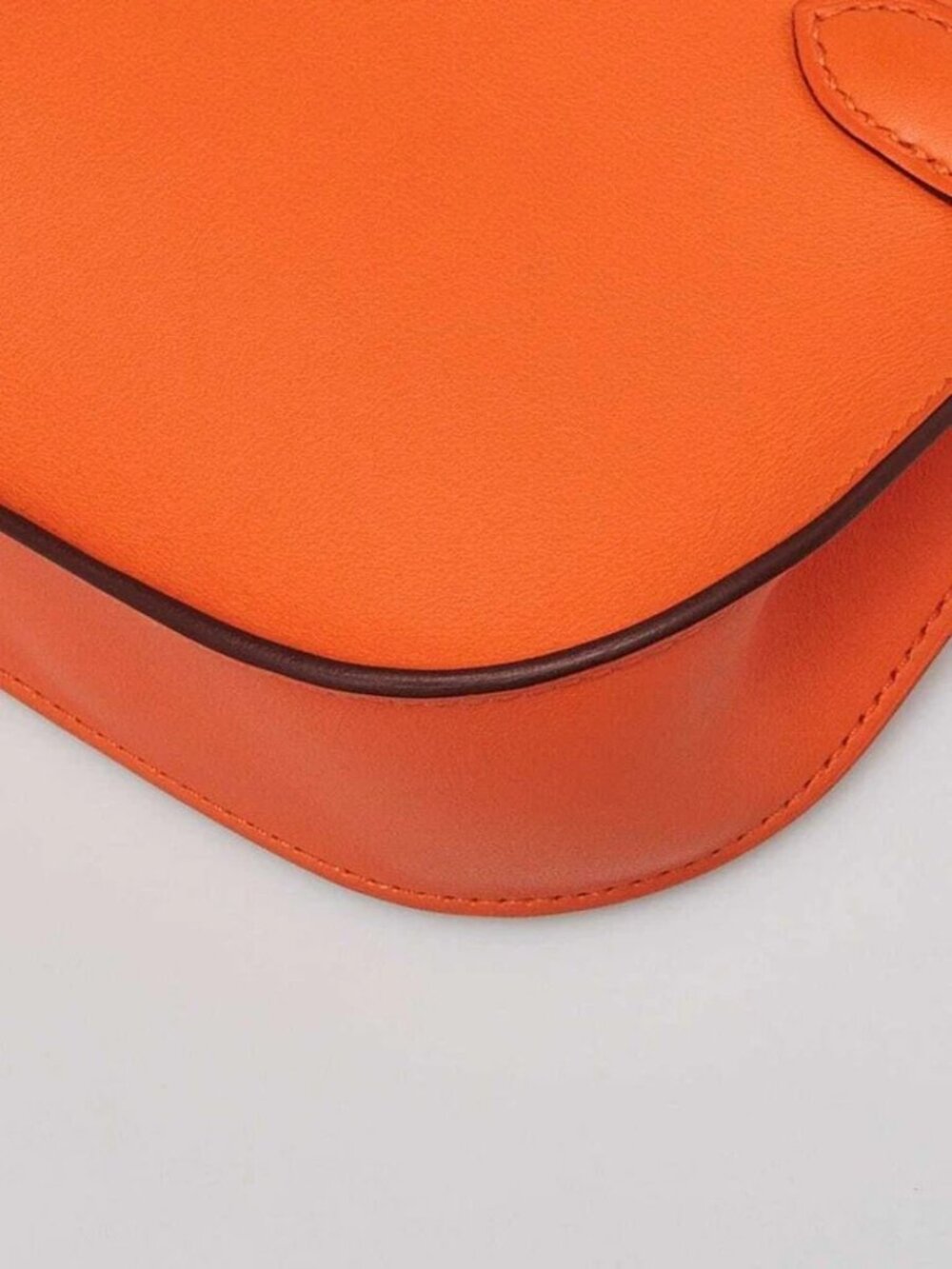 Hermes Orange Feu Swift Leather Palladium Plated Mini Jypsiere Bag - Picture 4 of 9